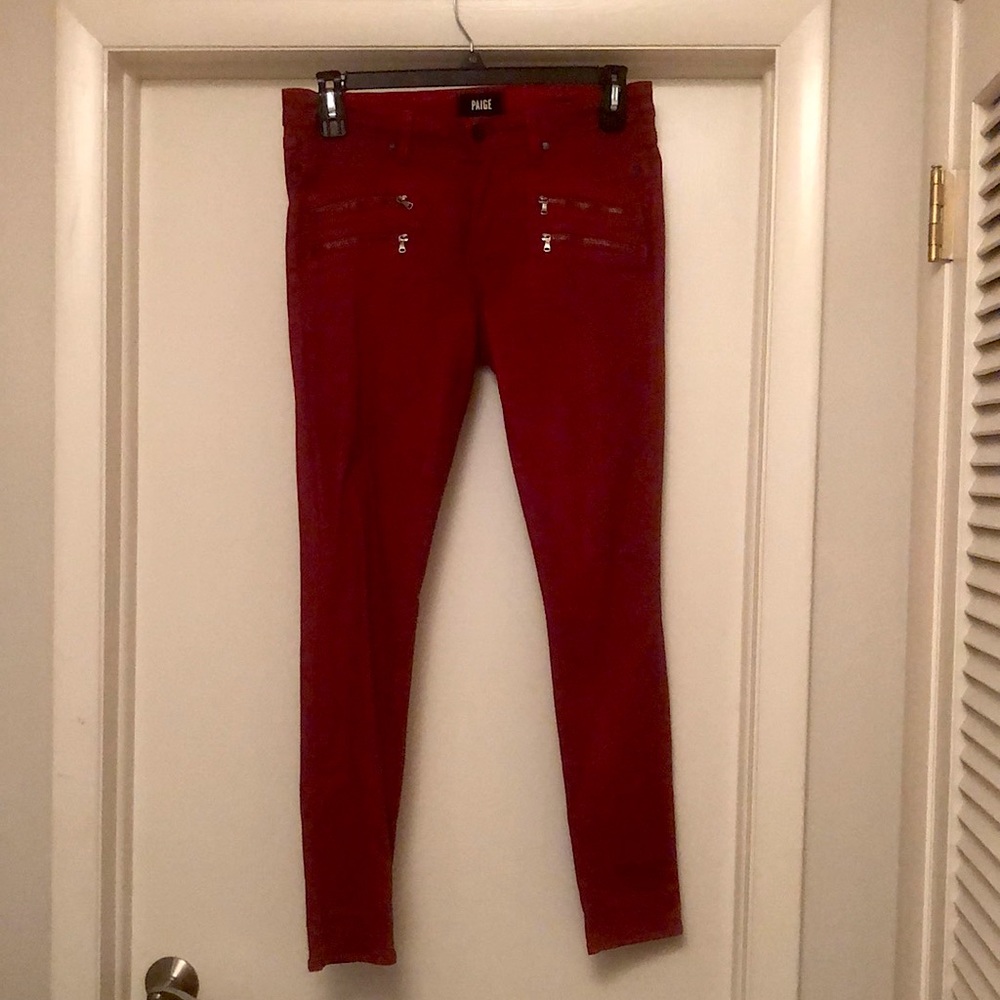 Paige Denim Red coated jeans
